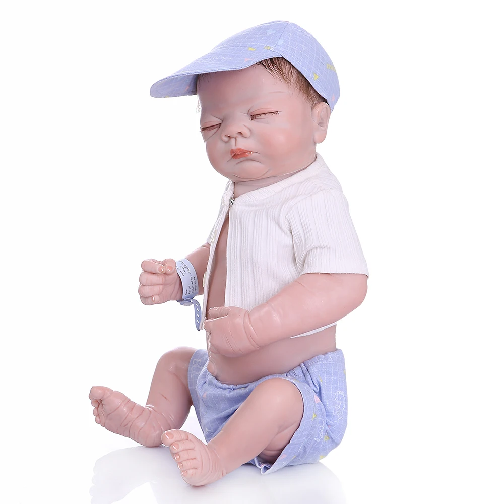 NPK 52 см bebe Кукла реборн Новорожденный ребенок полное тело силикон новорожденный спящий малыш игрушка для ванны подарок на день рождения Анатомически правильная
