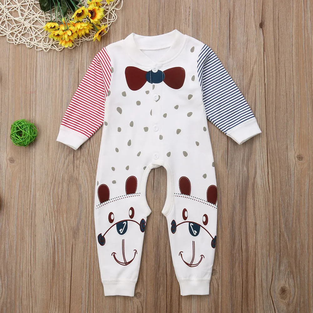 

Newborn Baby Boy Clothes Fashion Long Sleeve Striped Cartoon Baby Rompers Baby Onesie Baby Clothes Casual Kids Jumpsuit