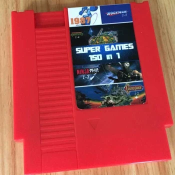 

High quality 72 Pins 8 bit Game Cartridge 150 in 1 with Rockman 1 2 3 4 5 6 NINJA TURTLES Contra Kirby's Adventure
