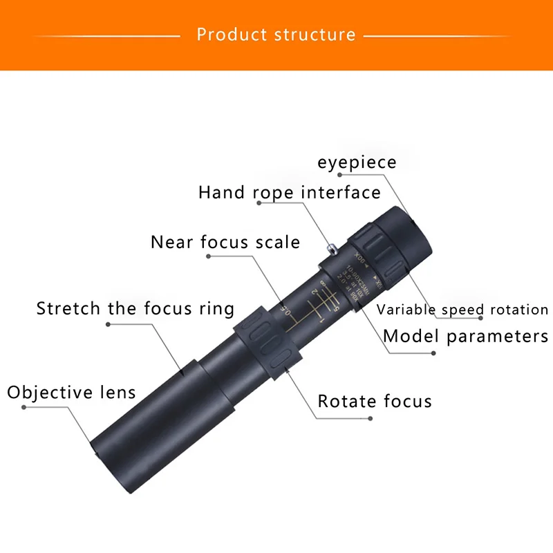 10-30x25 HD зум одна трубка Монокуляр мм 200 мм-128 мм Регулируемая длина 25 мм объективный объектив 10-30X увеличение телескоп Новый