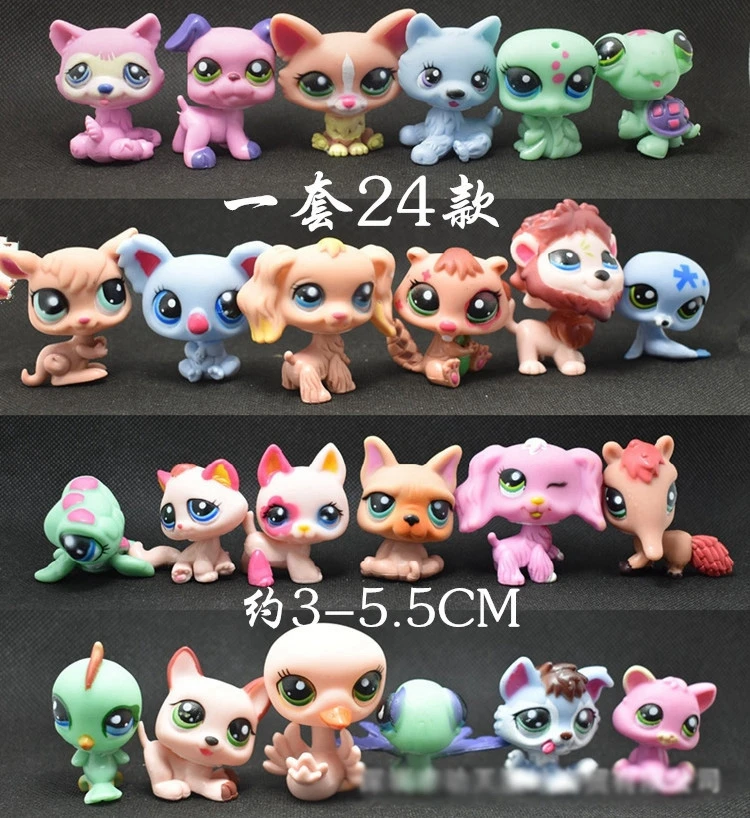 

24pcs LPS Mini Pet Shop Figures Cocker Spaniel Collie Dog Standing Cats Dogs Kitty Toys Kitten Kedi Lion Sheep Bird lol Toy