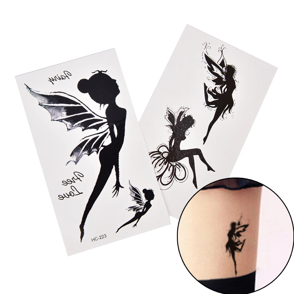Новинка Черный ангел девушка водонепроницаемая временная фотосессия