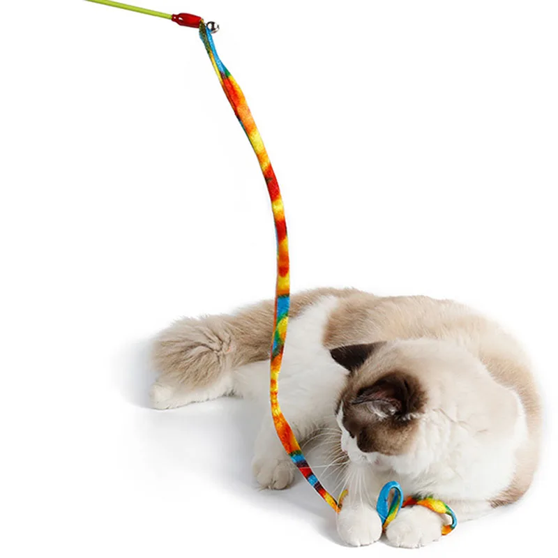 100cm Rope Cats Toys Interactive Pet Cat Toys With Rainbow Leopard