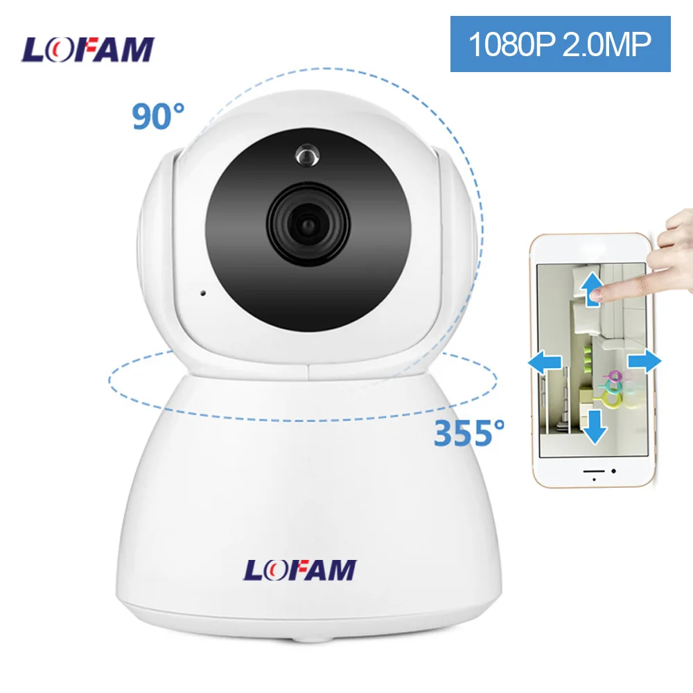 

LOFAM 2.0MP Security IP Camera Wi-Fi Wireless Mini Network Camera Surveillance Wifi 1080P Night Vision CCTV Camera Baby Monitor
