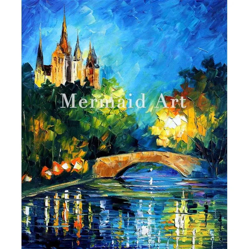 

Hand Painted Oil Painting Bridge Over Time On Canvas For Abstract Palette Knife Painting Living Room Wall Decor Artwork Fine Art