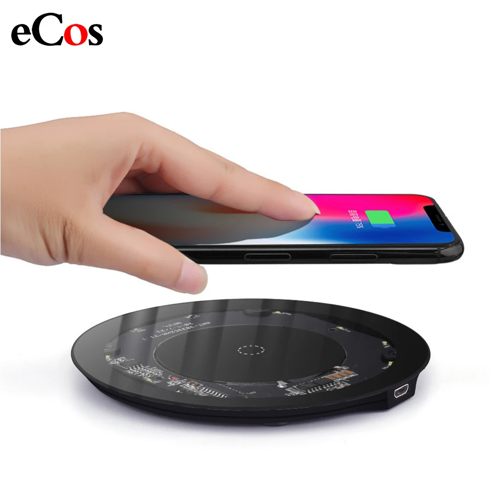 

Qi Wireless Charger 5W/10W for iPhone X/XS Max XR 8 Plus Visible Element Wireless Charging pad for Samsung S9 S10+ Note 9 Xiaomi