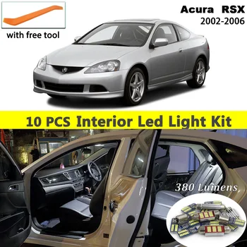 

10 Pcs White Canbus led Car interior lights Package Kit for Honda Acura RSX 2002 2003 2004 2005 2006 led interior Dome lights