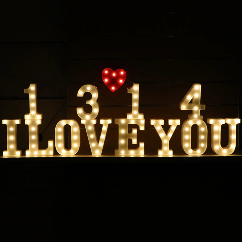 Alphabets Digital Led 3d Light Diy Night Light Marquee Sign Alphabet Lamp For Birthday Wedding Party Bedroom Home Wall Decor Party Diy Decorations Aliexpress