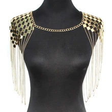 Панк металлические массивные ожерелья для женщин воротник плечо длинная цепь Подвески Ожерелья сексуальные аксессуары для украшения тела UKMOC