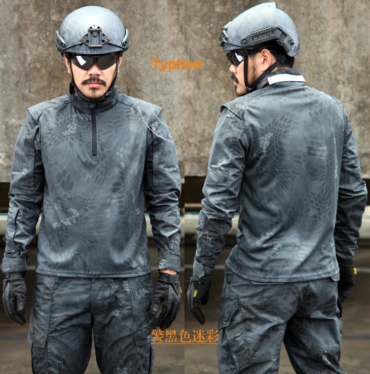 Тактическая рубашка с длинными рукавами 1/4 дюйма на молнии|combat shirt|tactical typhonripstop shirt