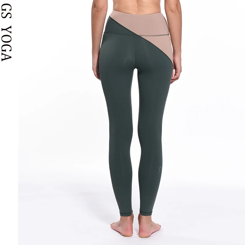 Nylon Patchwork Yoga Pants Sportswear Gym Leggins Sport