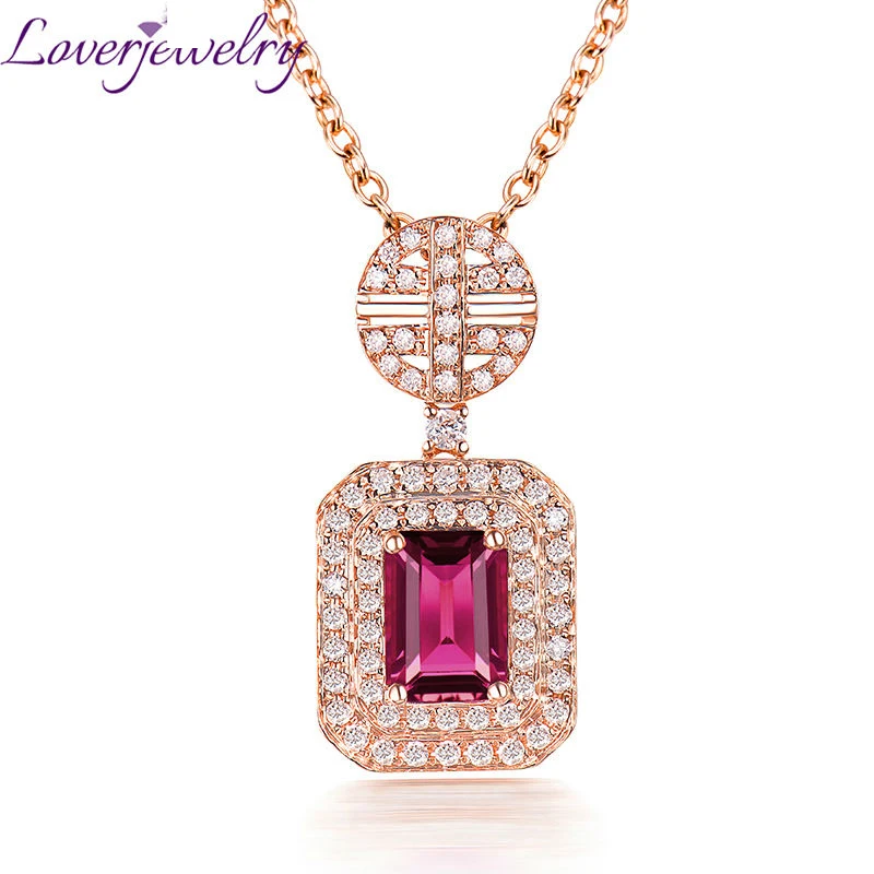 LOVERJEWELRY подвески из турмалина и камня цепочка розового золота 14 карат подлинный
