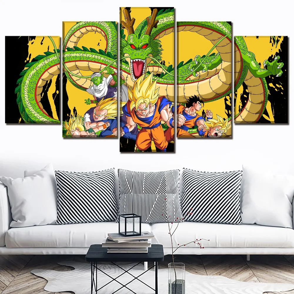 songokuversuscell Dragon Ball Z Canvas Wall Art 5 Panels Wall Art
