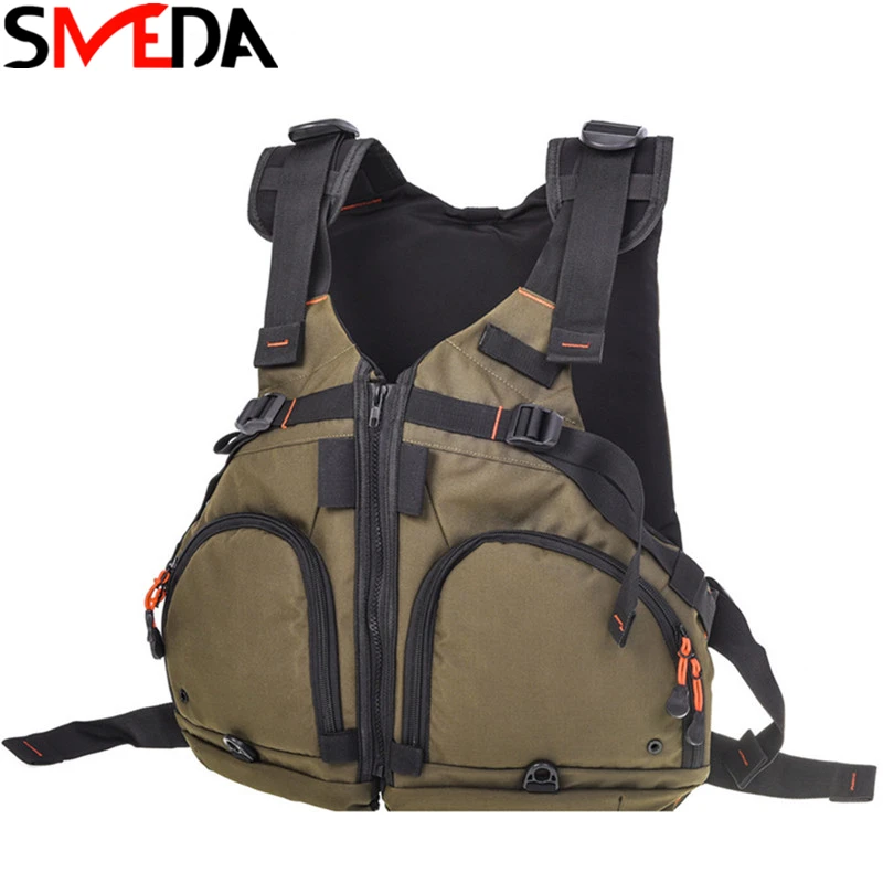 

Nylon Fly Fishing Life Vest Multifunction Breathable Backpack Fishing Vest Fast Drying Lure Reel Fishing Gear Vests Pesca