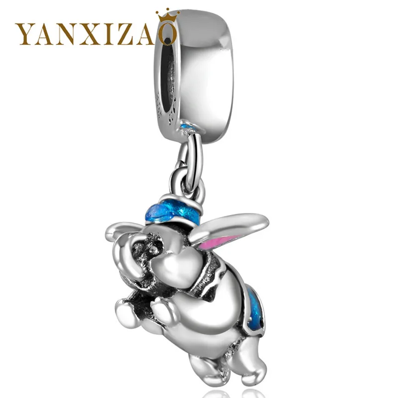 

Yanxizao 2018 New Silver 925 CZ Charm Female Beads Fit Pandora Elephant Animal Shape DIY Jewelry Girls Cute Gift Originals GW378