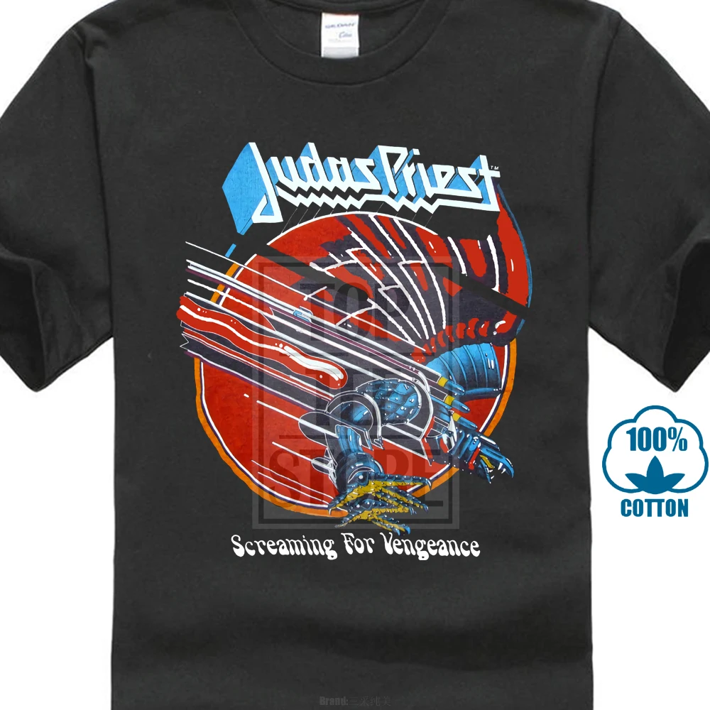 

Print 3D Men T Shirt Sleeve Judas Priest Screaming For Vengeance Metal Rock Band Retro Vtg Retro T Shirt M