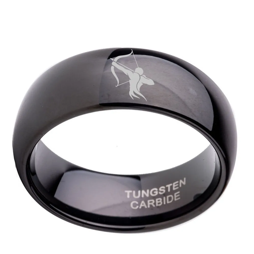 

8mm Custom Sagittarius Zodiac Horoscope Logo Women Tungsten Carbide Wedding Band 2016 Fashion Boys Rings Size 6 to 14