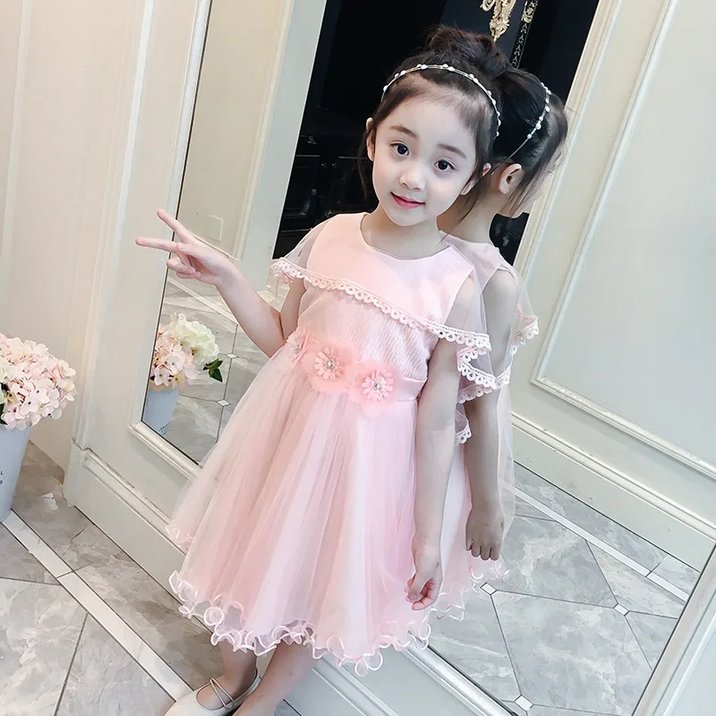 Girls Dress 2018 New Summer Cute Solid Lace Short Sleeve Clothes Princess Children Baby | Детская одежда и обувь