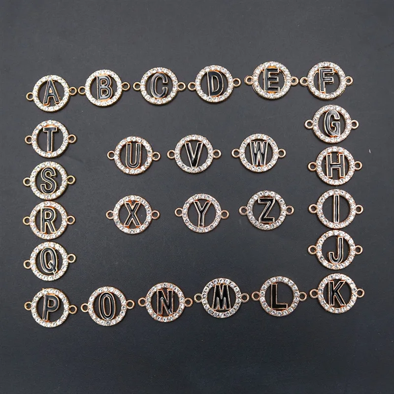 

WKOUD 1 Set Kc Golden 26 English Letter Charm Alloy Connector Bracelet Necklace DIY Metal Jewelry Handmade Accessories A1650