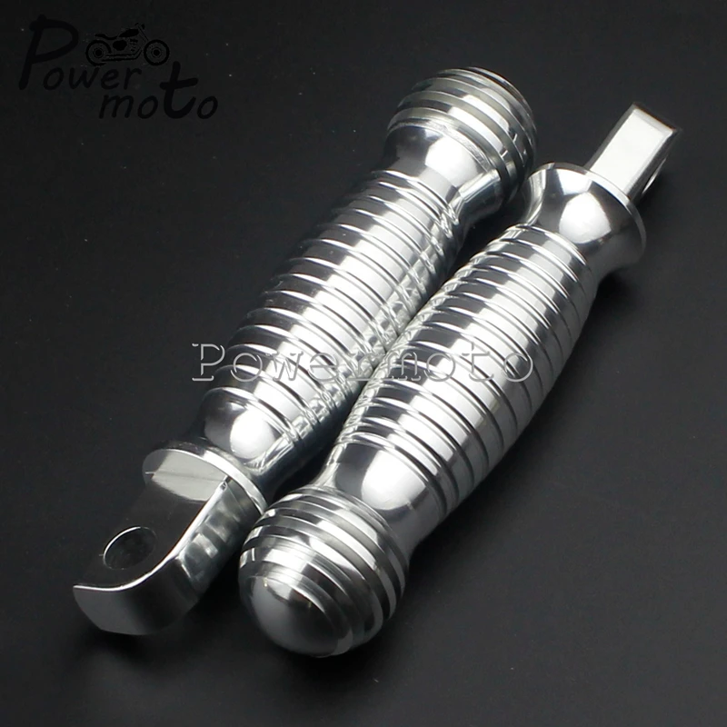 

2PCS Motorcycle Chrome Rough Crafts Aluminum Footrest FootPeg Foot Pegs 10mm For Harley Bobber Chopper Cafe Racer