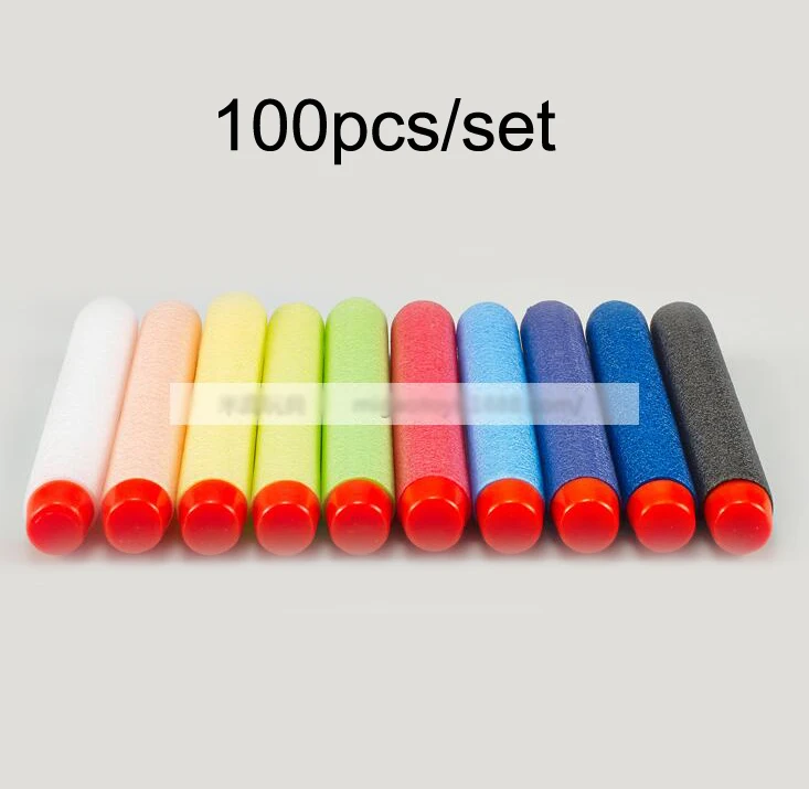 

100pcs Soft Hollow Hole Head 7.2cm Refill Darts Toy Gun Bullets for Nerf Series Blasters Xmas Kid Gift