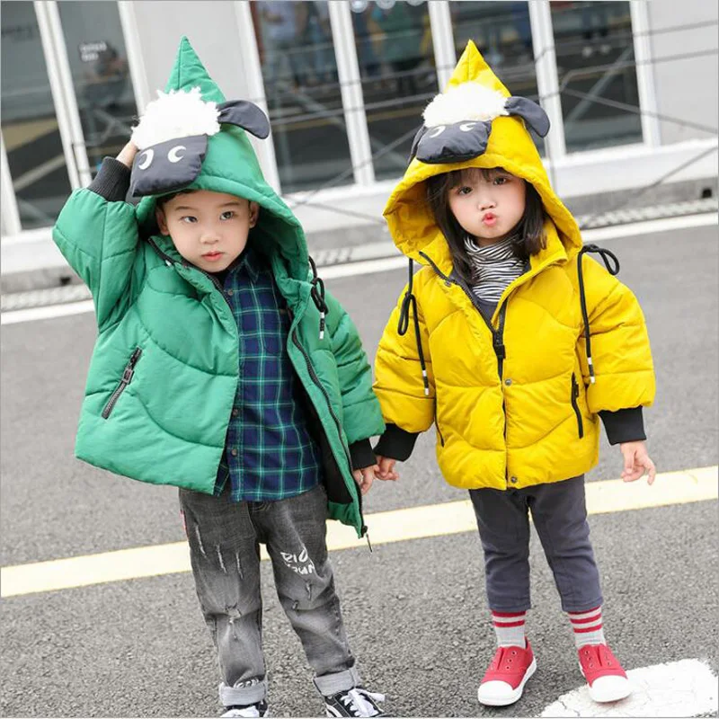 

Baby boy girl clothes winter toddler winter coat Cartoon little sheep bat sleeve snowsuit winter jacket for children