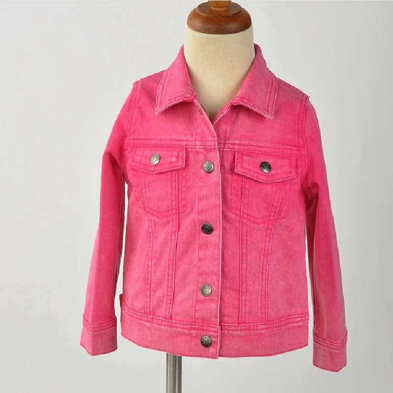 2017 New Arrival Au style Pink Jeans Jackets for Kids Girls Casual