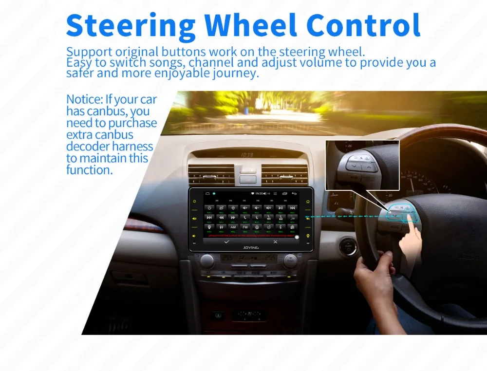 Top JOYING one din car radio Android 8.1 4GB Ram 64GB Rom support 3G/4G Octa Core GPS stereo FM AM DSP 6.2 inch universal autoradio 19