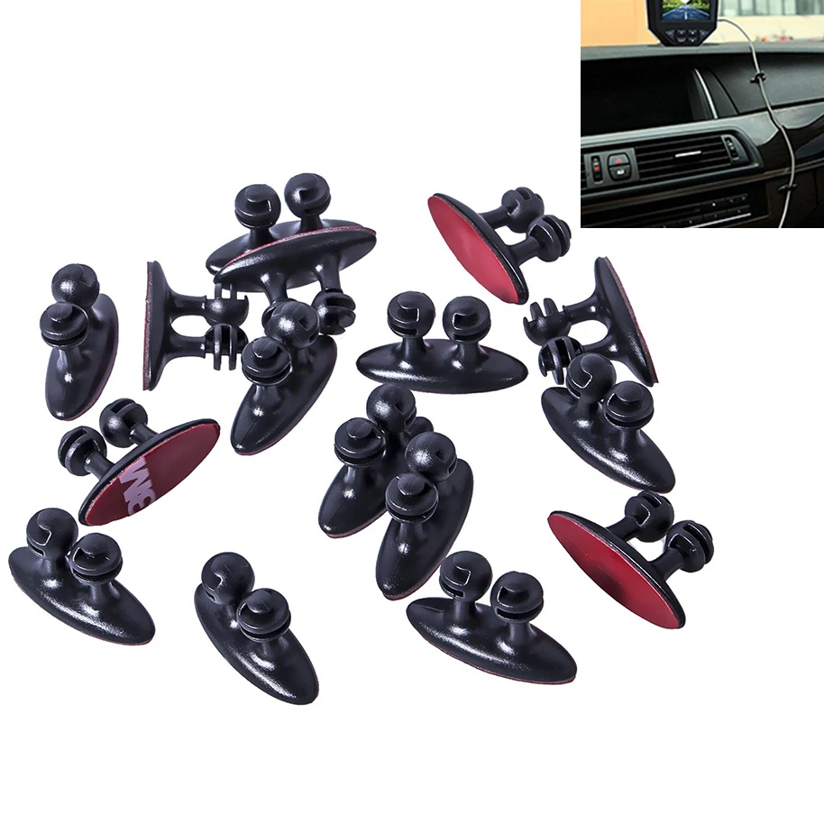 20Pcs/Lot Car Wire Clip USB Cable Fixed Clamp Charging Cable Holder Adhesive Car Charger Line