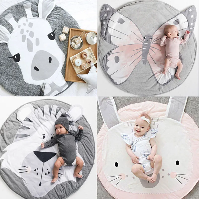 

90CM Baby Play Mats Pads Animal Mats Newborn Infant Crawling Mat Cotton Climbing Carpet Floor Rugs Kids Room Soft Sleeping Mats