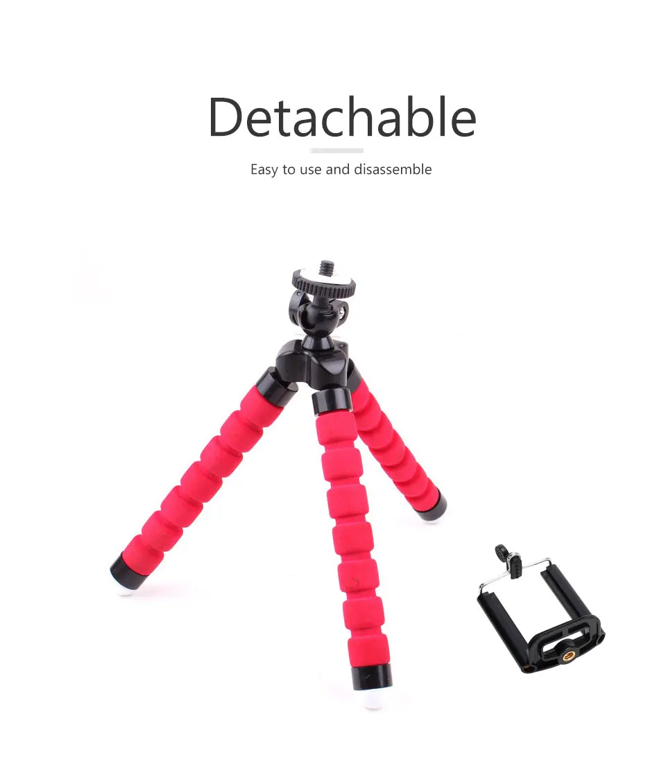 Mini Flexible Tripods tripod for phone Mobile camera holder  smartphone monopod tripe stand octopus mini tripod With Phone Clip (8)