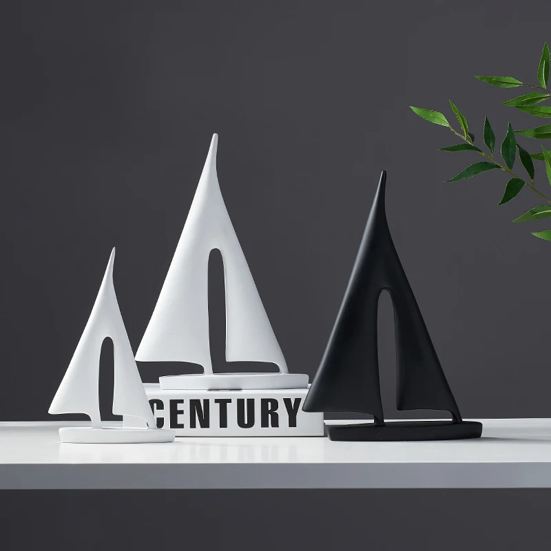 

Creative Resin Sailboat Ornaments Miniature Office Bedroom Ship Crafts Home Decoration Accessories Christmas Birthday Gift