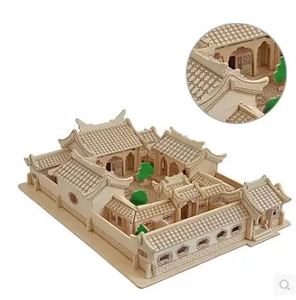 

BOHS Building Beijing Quadrangle Courtyard Wooden Diy 3d Puzzle Scale Models for Adult