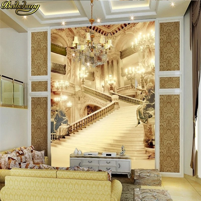 

beibehang Living room mural of wall paper wedding photography painting background palace stairsl photo 3d wallpaper roll