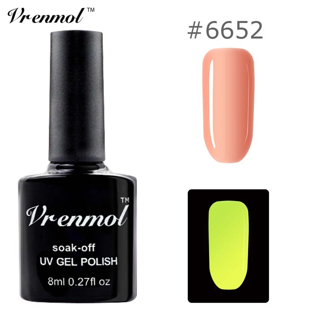 

1pcs Nail Gel Polish Glow In The Dark Gel Varnish UV Nail Polish for Nails Fluorescent Luminous Colorful Neon Gel Lacquer #3