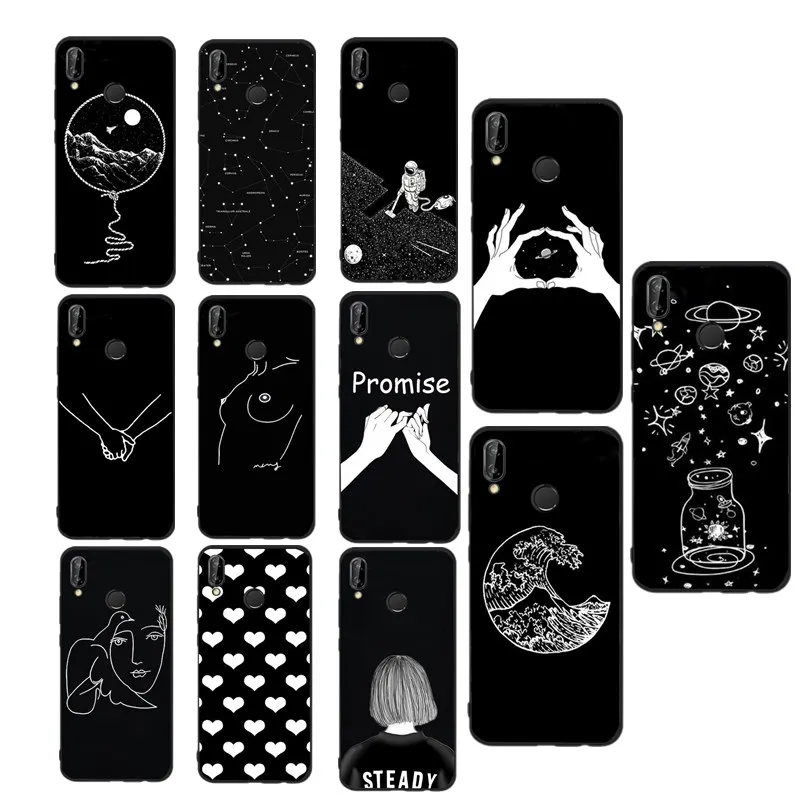 

Funda For P20 lite p10 lite Cover Painted Pattern Stars Matte Cover For Coque Huawei P smart P8 p9 lite 2017 10 Cover Back