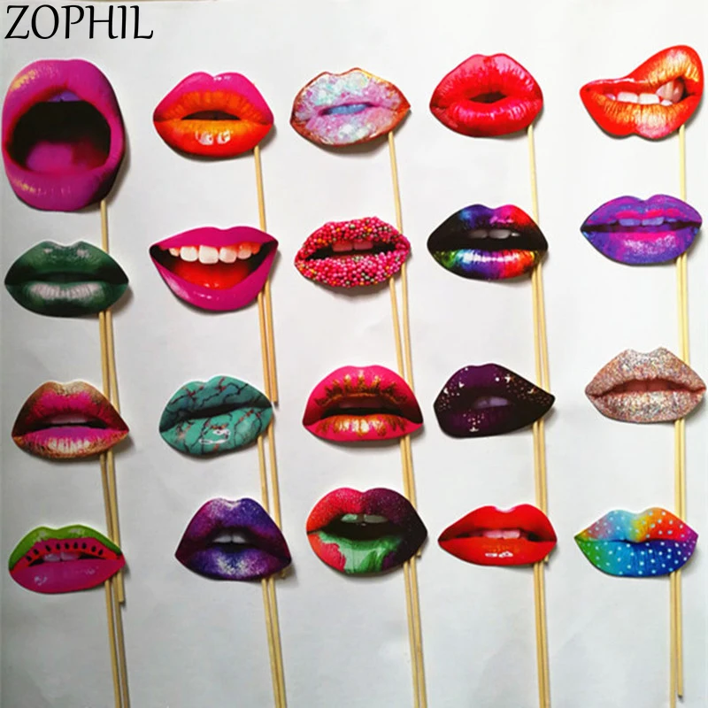20 шт. девичья вечеринка сексуальные губы Photo Booth Prop свадебное украшение невесты