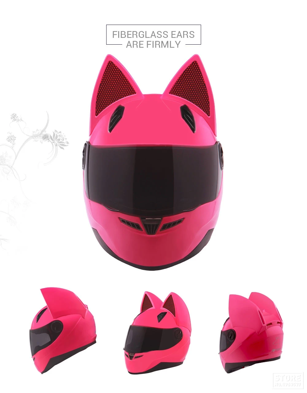 NITRINOS мотоциклетный шлем женский гоночный мотоцикл рога для шлема шлем в виде кошачьей головы полное лицо Шлем КАСКО Мото шлем Capacete, розовый