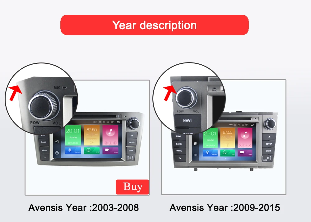 Flash Deal Bonroad 7"Android Car multimedia player For Toyota Avensis/T25 2009-2015 stereo receive Car Video Player GPS Navigation 1