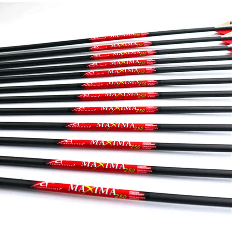 Linkboy Archery 6/12PCS Carbon Arrow Shaft 32inch Spine 400 CE250