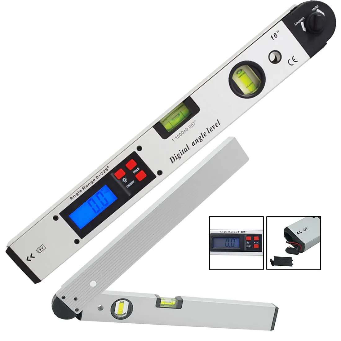 Digital Angle Finder 0 225 degree Level Inclinometer Protractor Meter