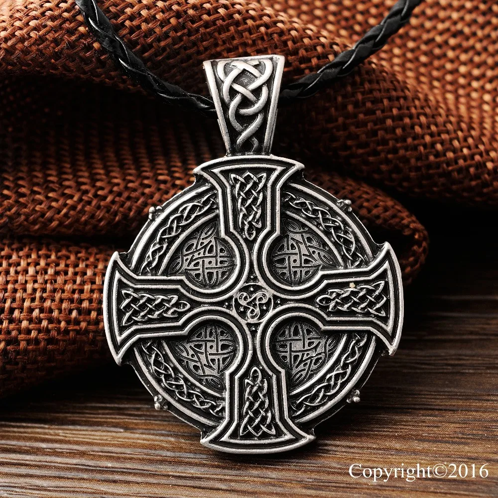 

LANGHONG 1pcs Solar Cross Celtics Armenian cross Druid Pendant Necklace Amulet Pendant Necklace Talisman
