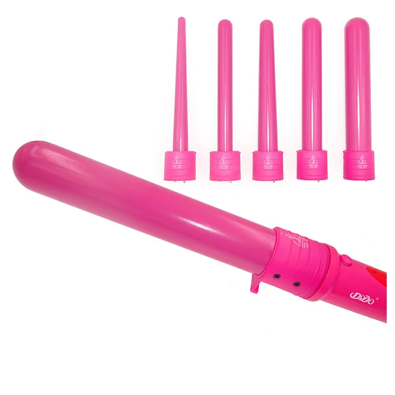 

09-32mm Professional Hair Curling Wand LCD Display Interchangeable 5Parts Clip Iron Tourmaline Ceramic Hair Curler Set