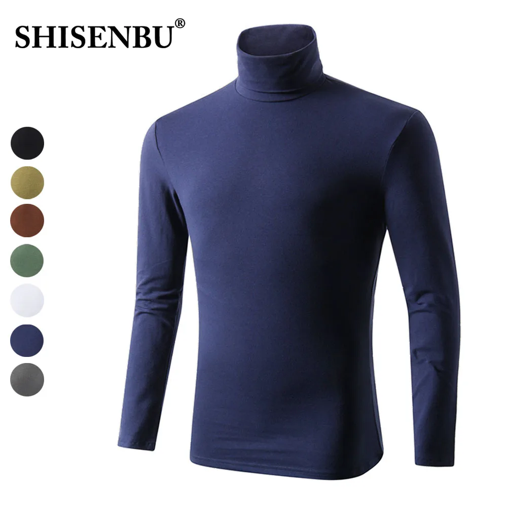 mens cotton turtleneck long sleeve