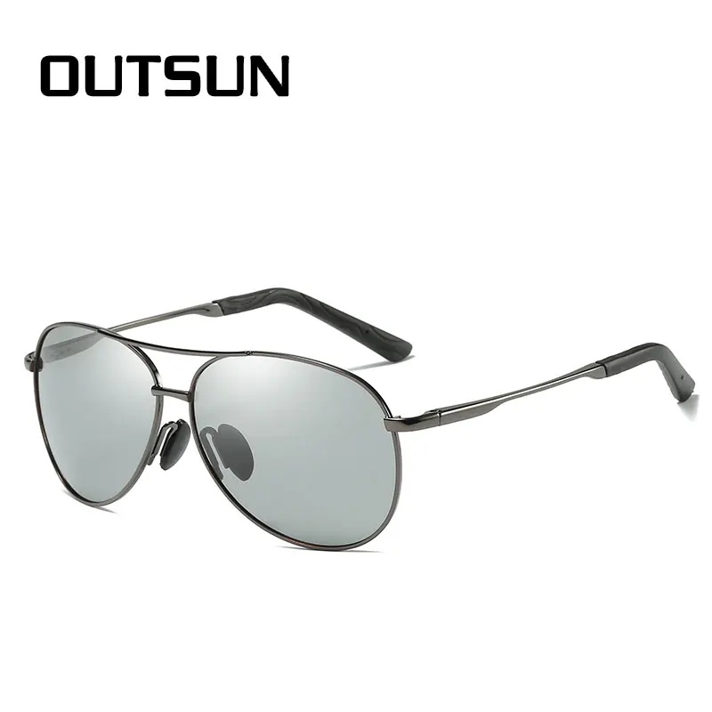 OUTSUN Photochromic Sunglasses Polarized Men Women Driving Fishing Sun glasses Alloy Frame UV400