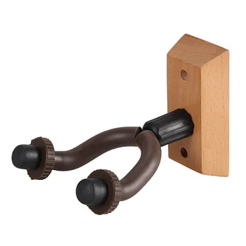 

FLGT-PUNK Acoustic Guitar Wall Mount Hanger Metal Guitar Holder Rack Hook W/ Rubber Sheath Wooden Base for Guitar Bass Violin