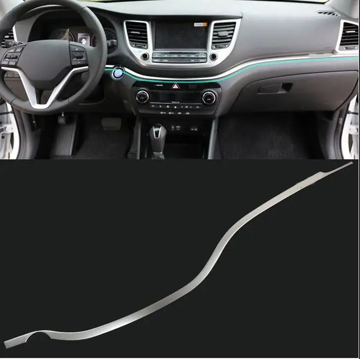 

cose For Hyundai Tucson 2015 2016 2017 Black RED Stainless Steel Console Trim Center Console Panel Side Decorative Car-Styling
