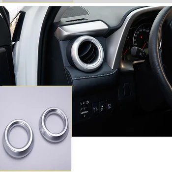 

For Toyota RAV4 2013 2014 2015 2016 2017 2018 Chrome Dashboard Front Side Air Condition Vent Outlet Cover Trim Garnish Molding