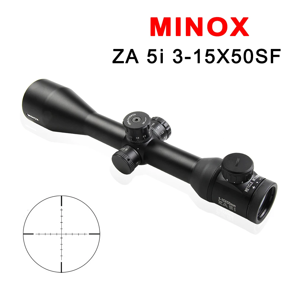 

MINOX ZA 5i HD 3-15x50 SF Jacht Riflescopes Verlichte Glas Richtkruis Side Parallax Optics Sight Airsoft Richtkijker