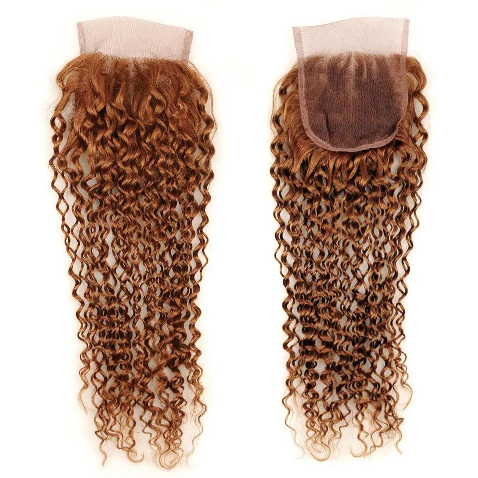 Pinshair бразильские кудрявые пучки вьющихся волос с закрытием блонд#30 5 шт человеческие волосы переплетения пучки с закрытием 26 дюймов не Реми
